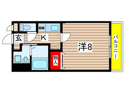 アースリーエイト(1K/2階)の間取り写真