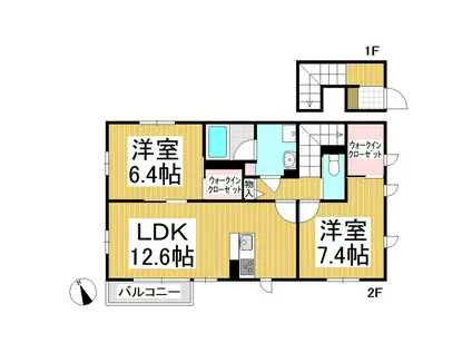 フラットやじま(2LDK/2階)の間取り写真