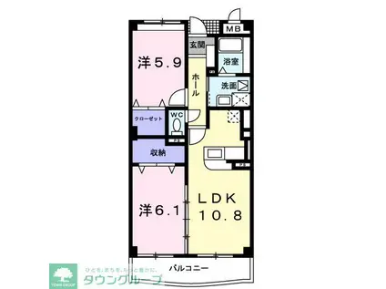 ノーブルブローテ(2LDK/3階)の間取り写真