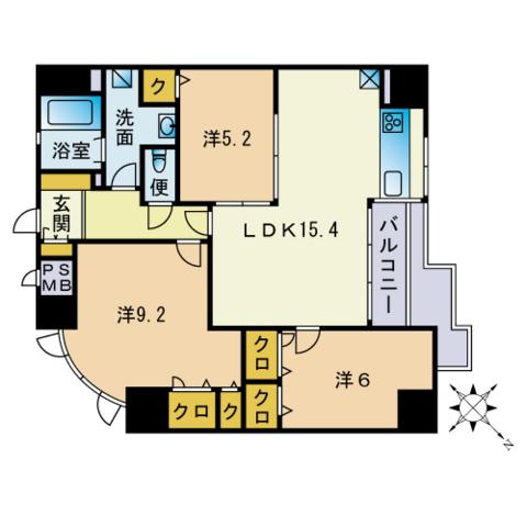 クレアフォーシーズンズ(3LDK/3階)の間取り写真