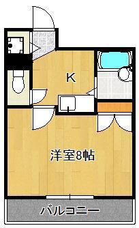 ヴィラアカデミア(1K/4階)の間取り写真