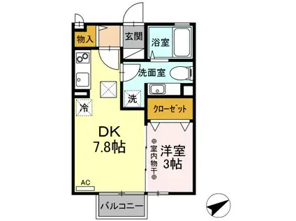 メゾン・プラン・ソレイユ(1DK/1階)の間取り写真