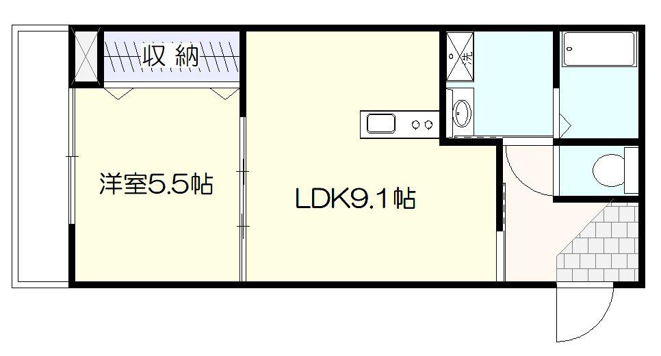 コンフォルト泉中央(1LDK/1階)の間取り写真