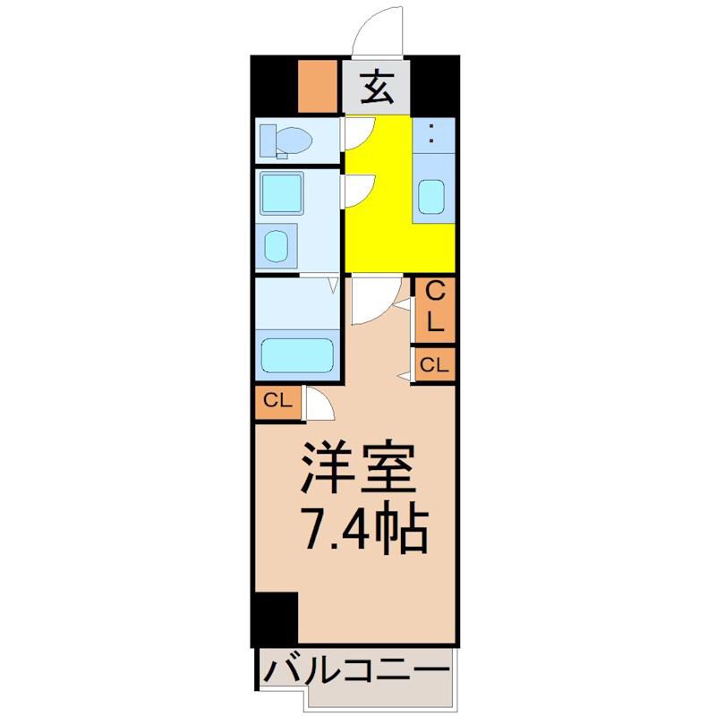 S-RESIDENCE高岳駅前AWAKE(1K/11階)の間取り写真