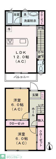 寿ハウス(2LDK/1階)の間取り写真