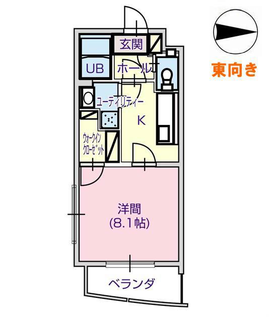 フローレス(1K/2階)の間取り写真