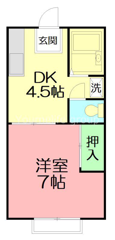 セントネージュ飯山(1DK/1階)の間取り写真