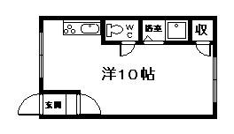 TREE VILLAGE FUKAGAWA(ワンルーム/1階)の間取り写真