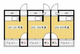 コート宮脇V(ワンルーム/2階)の間取り写真