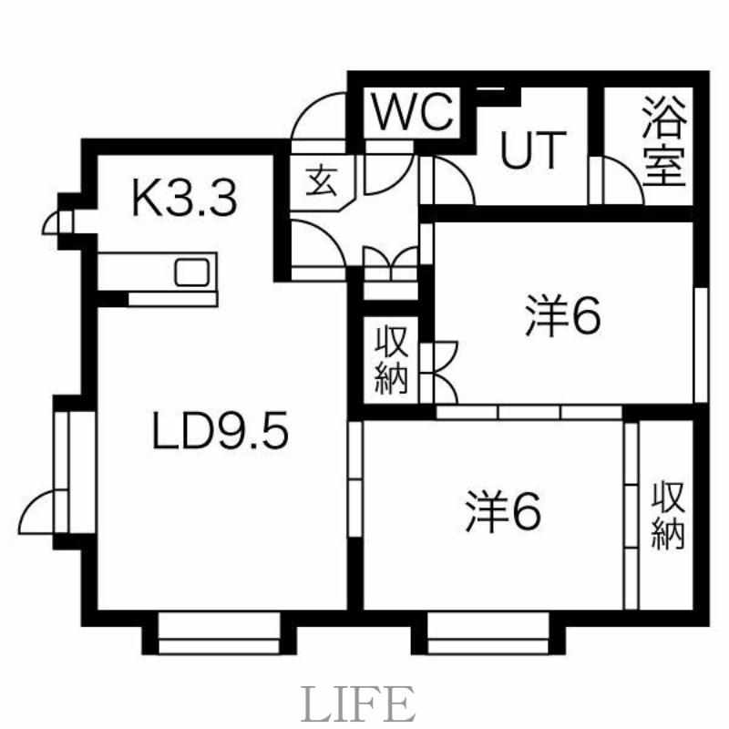 アスコット(2LDK/2階)の間取り写真