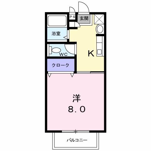 エクセレント ルーチェ(1K/1階)の間取り写真