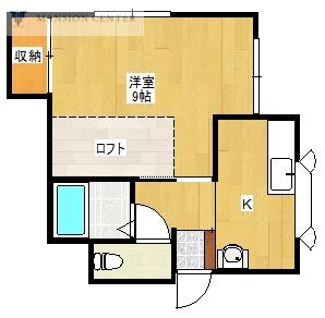 シティパレス(1K/1階)の間取り写真