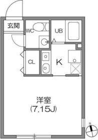 ZESTY神楽坂I(ワンルーム/4階)の間取り写真