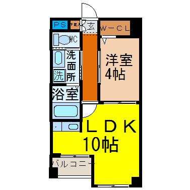 パーク アベニュー東山(1LDK/2階)の間取り写真