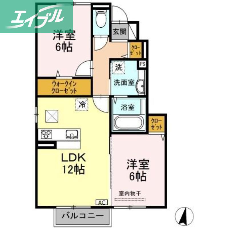 VISION21(2LDK/1階)の間取り写真