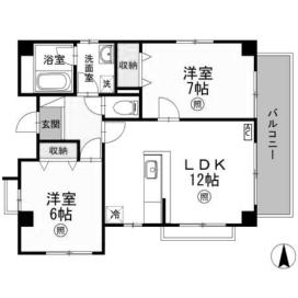 ドゥ・マリアージュ(2LDK/2階)の間取り写真