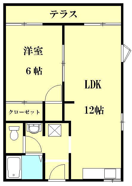 アークガーデン和合J(1LDK/2階)の間取り写真
