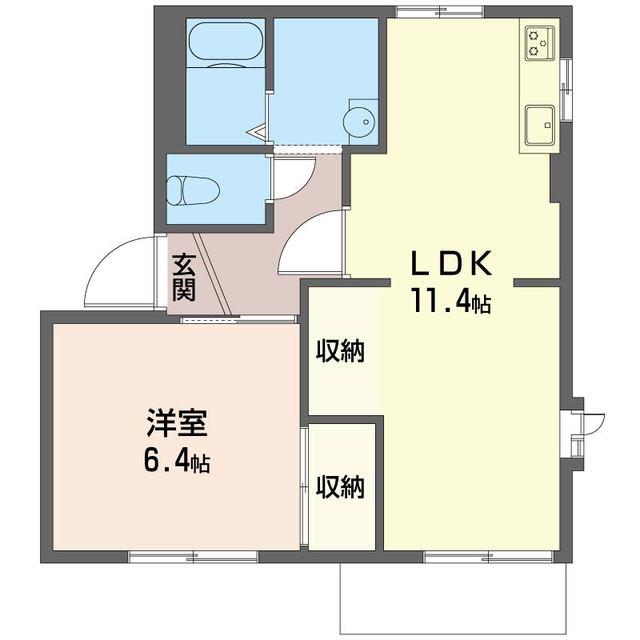 モントルー守谷A(1LDK/2階)の間取り写真