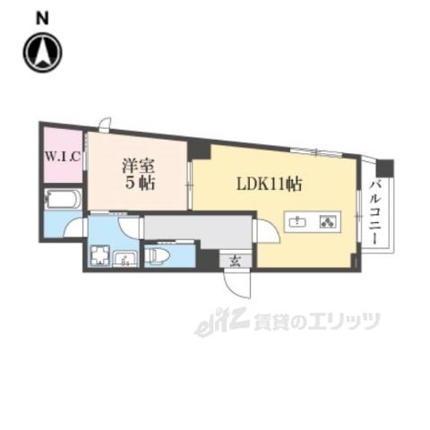HALE LUANA東山(1LDK/3階)の間取り写真