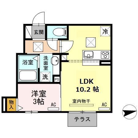 クレール石塚(1LDK/1階)の間取り写真