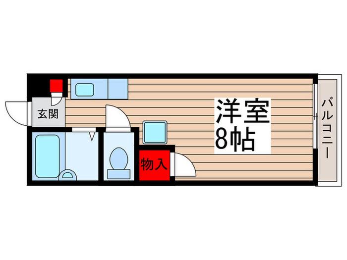 プティシャンブルK(ワンルーム/3階)の間取り写真