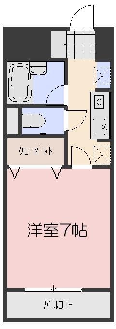 マローン新福(1K/5階)の間取り写真