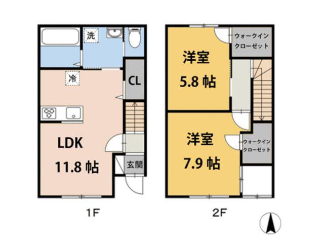 セラータ(2LDK/1階)の間取り写真