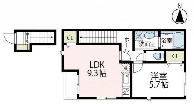 SYUMUUK(1LDK/2階)の間取り写真