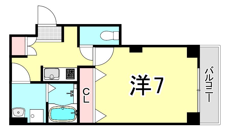 プリートバレンシアB(1K/2階)の間取り写真