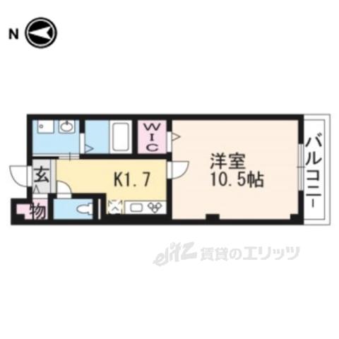 ボヌール(1K/2階)の間取り写真