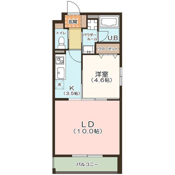 プロティオス汐路(1LDK/3階)の間取り写真