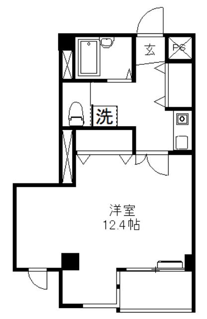 エポック21 A棟(1K/3階)の間取り写真