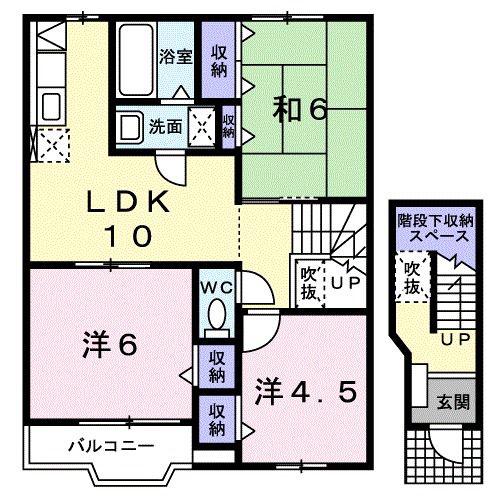 ローレンセ A棟(3LDK/2階)の間取り写真