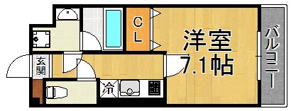 ランド・アート甲子園(1K/4階)の間取り写真