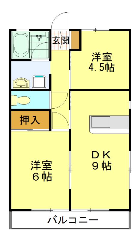 プラザ21(2DK/1階)の間取り写真