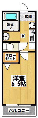 GRANHILLS OOBUKURO(1K/2階)の間取り写真