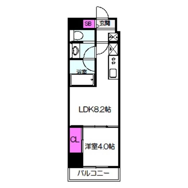ブエナビスタ桜ノ宮イースト(1LDK/5階)の間取り写真