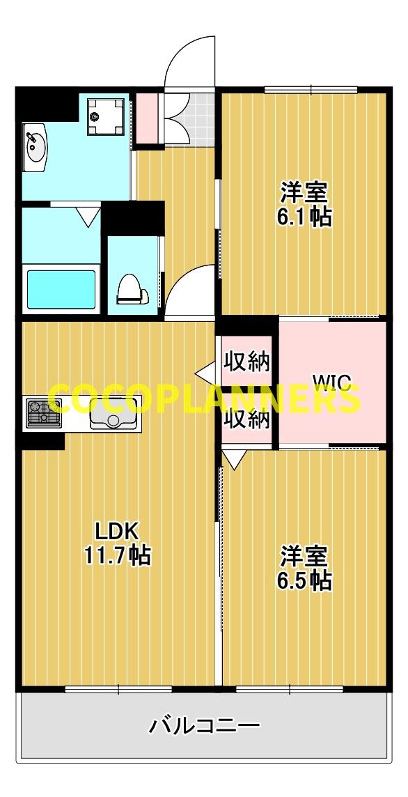 しゃるまん(2LDK/3階)の間取り写真