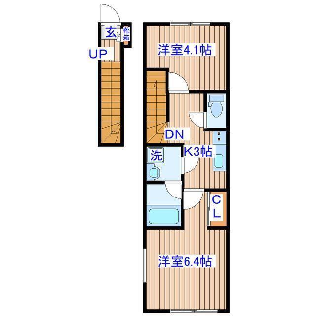 RS川内(2K/2階)の間取り写真