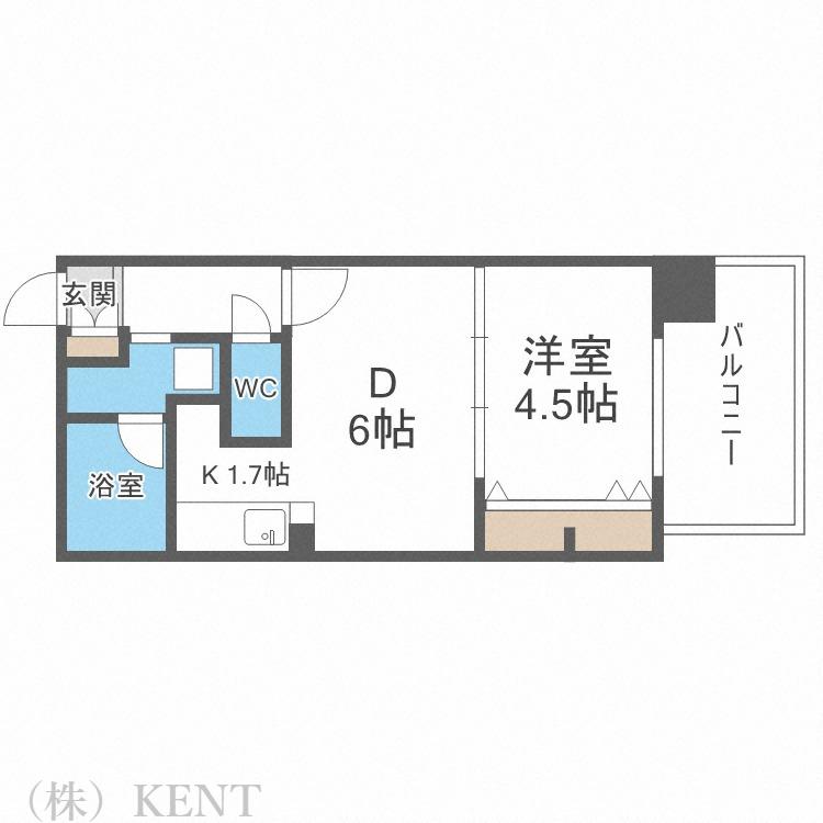 S-RESIDENCE円山表参道(1LDK/7階)の間取り写真