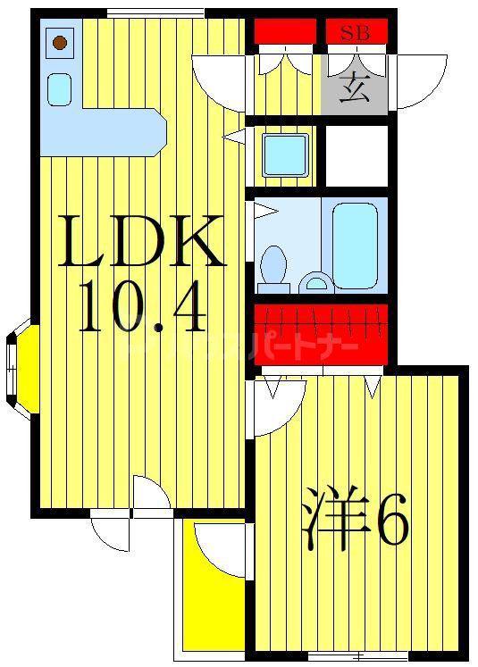 ペリエ柏(1LDK/4階)の間取り写真