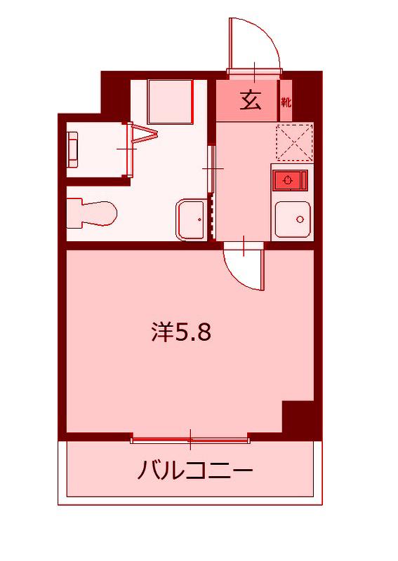アーバンハイツ川崎(1K/1階)の間取り写真