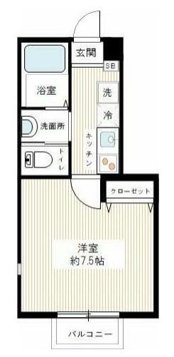 コンフォールMザ・ファースト(1K/1階)の間取り写真