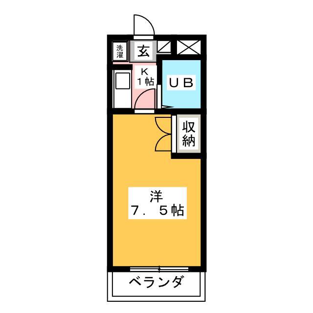 ビルポイントSA(1K/1階)の間取り写真