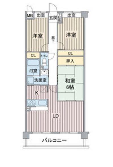 サン・フォレスト(3LDK/2階)の間取り写真
