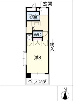 アレフI(1K/1階)の間取り写真