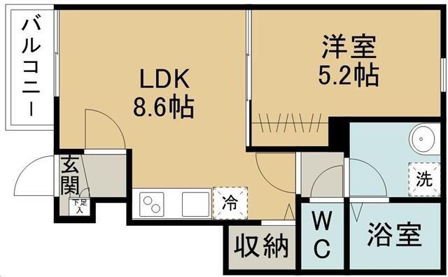 MAGIS S(1LDK/1階)の間取り写真