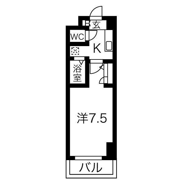 プロビデンスHAST守山(1K/3階)の間取り写真