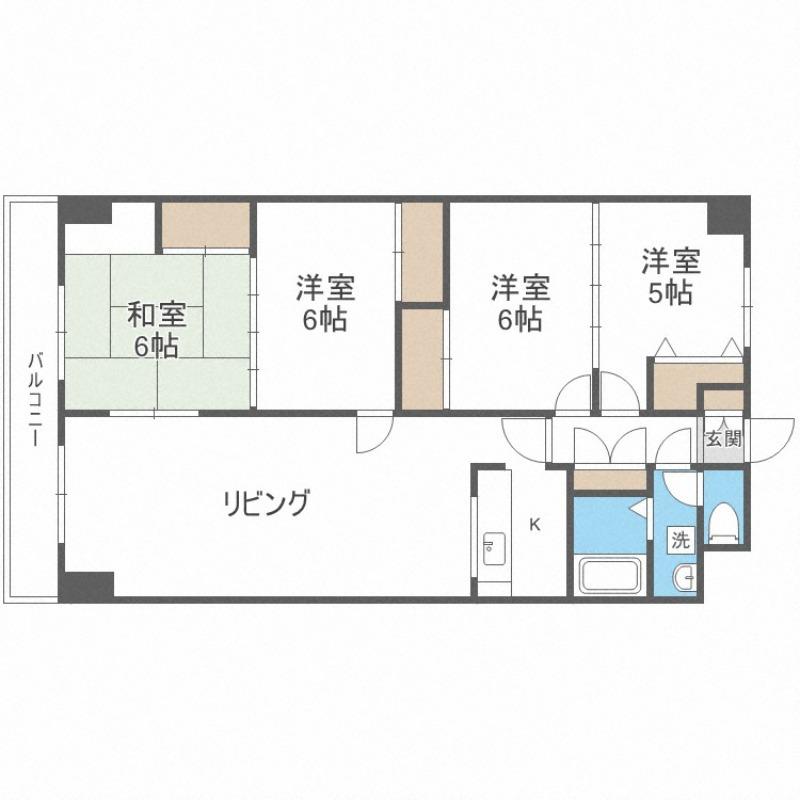 リベル元町(4LDK/7階)の間取り写真