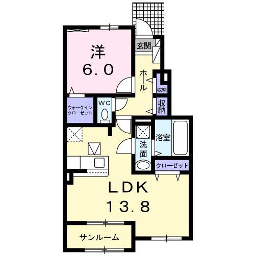 ベル モーズ II(1LDK/1階)の間取り写真